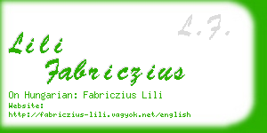 lili fabriczius business card